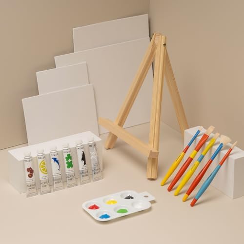 MEEDEN Acrylic Painting Set with 17 Brushes and Canvas Panels