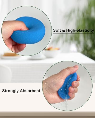 Round Synthetic Artist Sponges 12pcs 296inch Blue