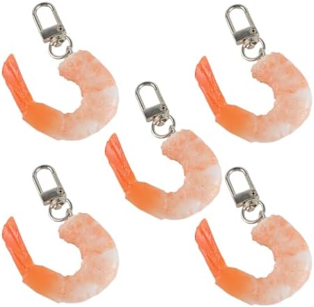 LOGOFUN 20 pcs Realistic Shrimp Keychain Pendants