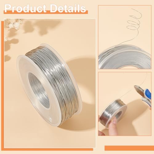 BENECREAT 28 Gauge Stainless Steel Binding Wire for Jewelry Crafts