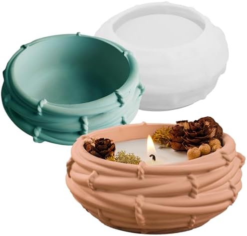 Wehous Resin Mold Bird Nest Shape Bowl Candle Holder