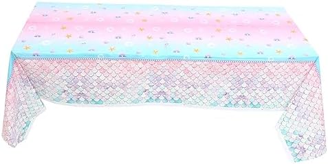Unomor Mermaid Themed Birthday Tablecloth for Boys and Girls