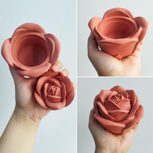 Wehous 3D Rose Box Mold with Lid for Resin and Candle Making