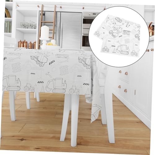 DOITOOL Birthday Coloring Tablecloth Construction Theme