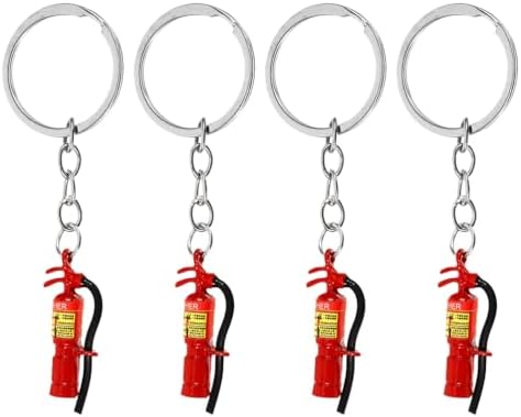 LUOZZY 4pcs Firefighter Keychain Extinguisher Charm Party Favors