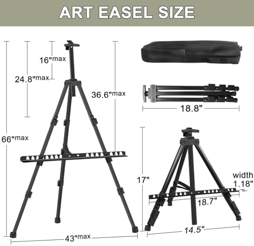 Adjustable Aluminum Art Easel Stand for Painting and Display