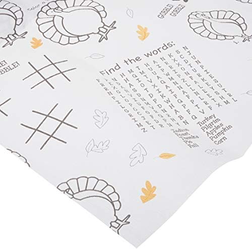 Creative Converting Thanksgiving Kids Activity Tablecover 54x88 White