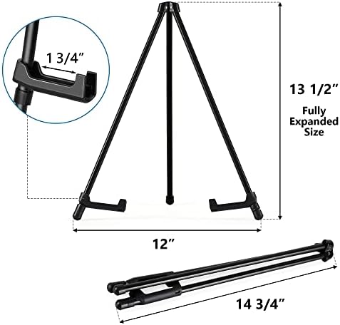 14 Inch High Tabletop Display Easel Stand - Black Steel 2 Pack