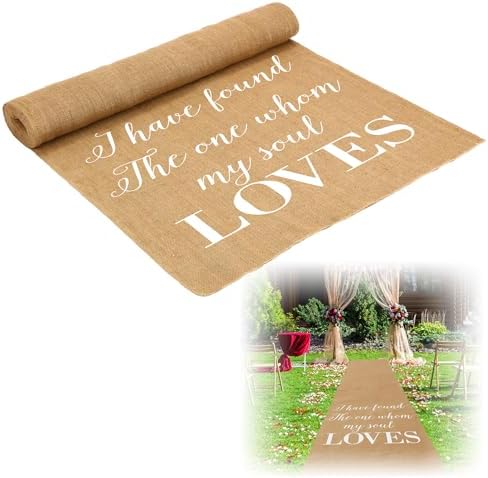 Tudomro 40 Inch x 50 Ft Natural Burlap Wedding Aisle Runner