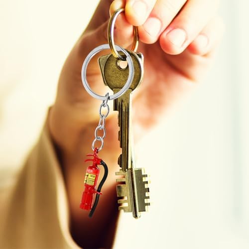LUOZZY 4pcs Firefighter Keychain Extinguisher Charm Party Favors