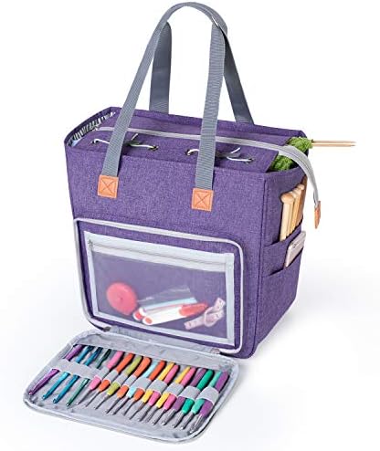 LUXJA Knitting Tote Bag Purple