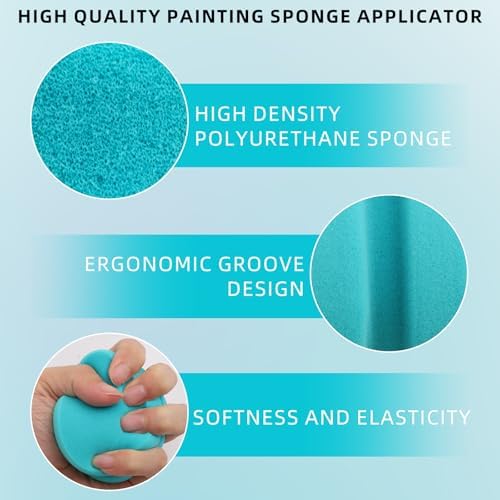 2PCS Blue Double-Side Paint Sponges for Art and Car Waxing