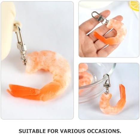LOGOFUN 20 pcs Realistic Shrimp Keychain Pendants