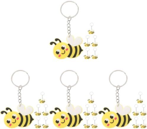 LUOZZY 24 Pcs Cartoon Bee Keychain Backpack Purse Hanging Keyring Party Favors
