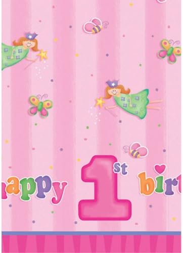 1st Birthday Plastic Table Cover for Girl