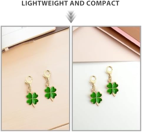 LOGOFUN 100pcs Four Leaf Clover Keychain Lucky Charm