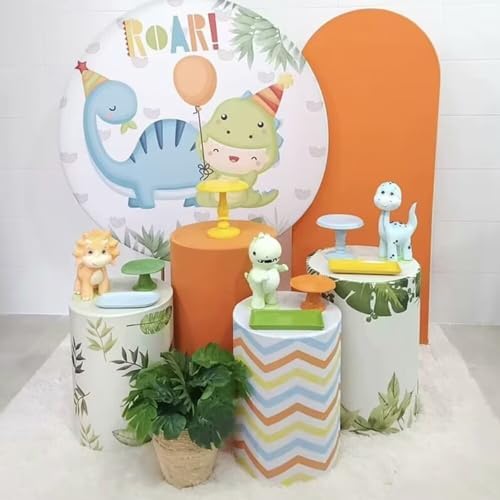 KONPON Stretchy Cylinder Plinth Dinosaur Birthday Cover