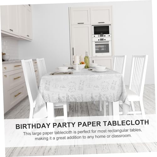 HOMSFOU Birthday Zoo Theme Paper Tablecloth for Parties