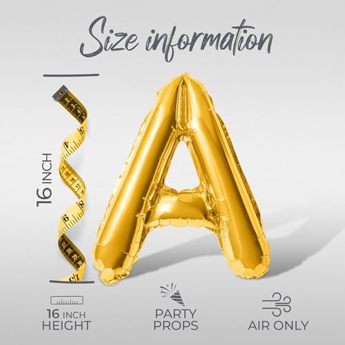 Letter Balloons - Party Animal 16 Inch Foil Mylar Balloons Gold