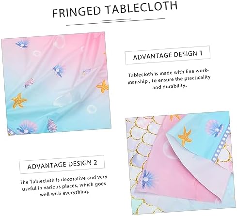 IMIKEYA Mermaid Themed Party Tablecloth for Birthday Celebrations