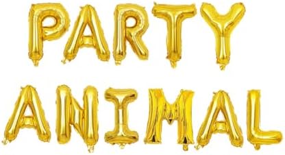 KUNGOON Gold Foil Letter Balloons for Party Animal Birthday
