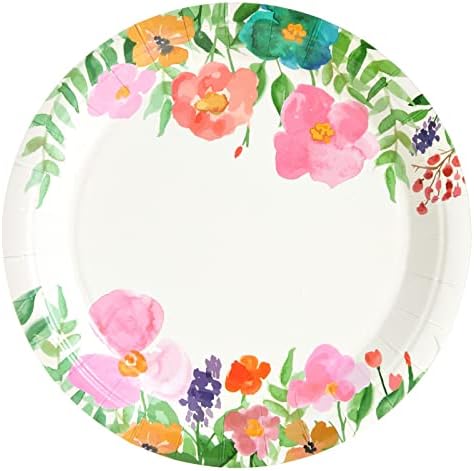 Juvale 144-Piece Floral Paper Plates Napkins Set
