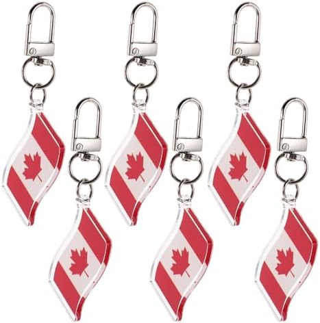TIKTOLA 6pcs Canada Flag Keychain Souvenirs