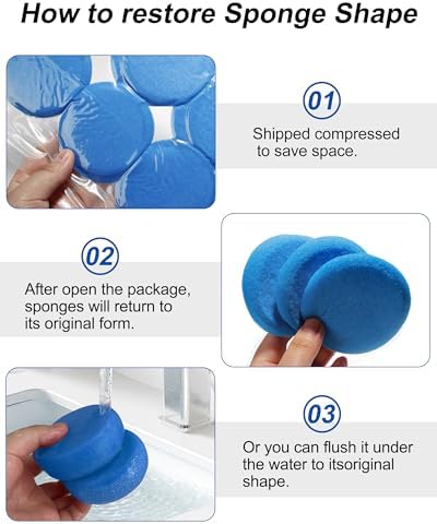 Round Synthetic Artist Sponges 12pcs 296inch Blue