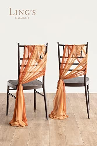 Lings Moment Burnt Orange Aisle Draping Fabric Sashes Chair Cover