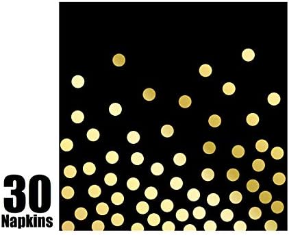 Oojami 30-Person Party Pack Black and Gold Supplies
