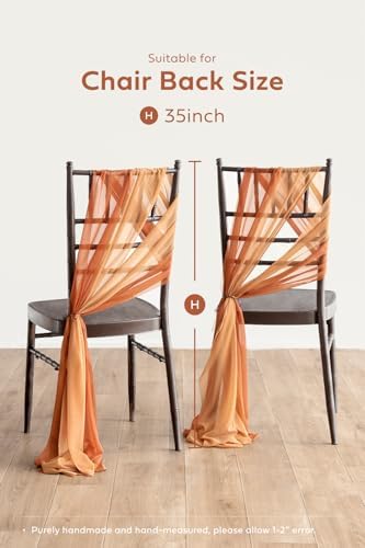 Lings Moment Burnt Orange Aisle Draping Fabric Sashes Chair Cover