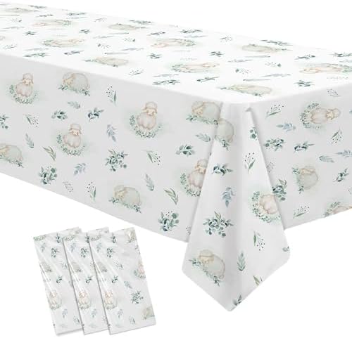 Sheep Baby Shower Decorations Tablecloth Set 3 Pack
