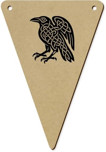 5 Pack Celtic Raven Wooden Bunting Flags BN00090768