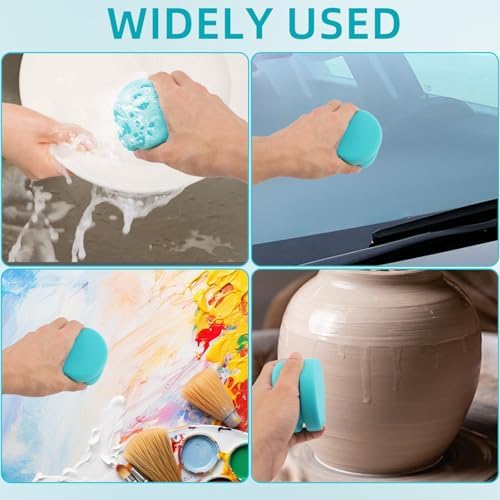 2PCS Blue Double-Side Paint Sponges for Art and Car Waxing