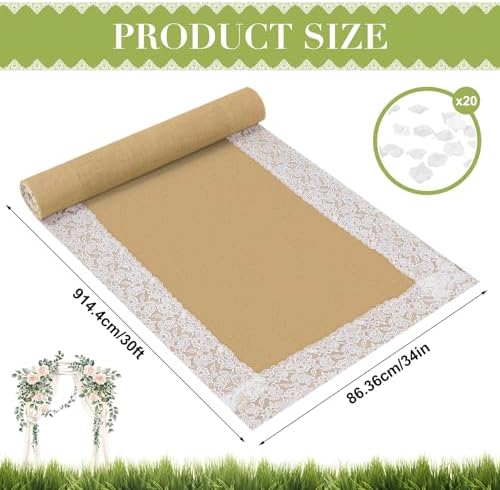 White Fake Petals Aisle Runner Wedding Decor 30x34 Inch