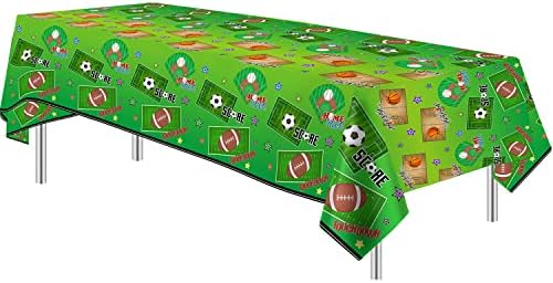 Xigejob Sports Party Tablecloth Set 3 Pack 54x108 Inch
