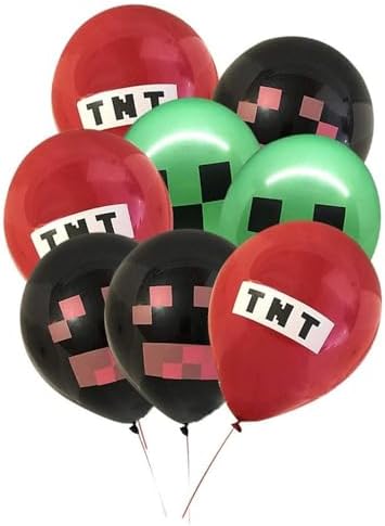 Pixel Miner Craft Birthday Party Decor Kit for 10