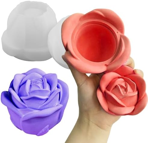 Wehous 3D Rose Box Mold with Lid for Resin and Candle Making