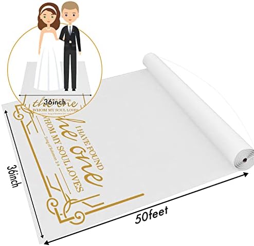 White Wedding Aisle Runner with Pull String 3x50 Feet 1