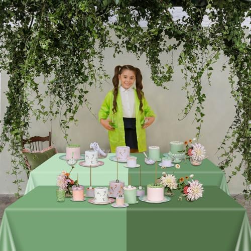4Pcs Sage Green Tablecloths Rectangle Set for Parties