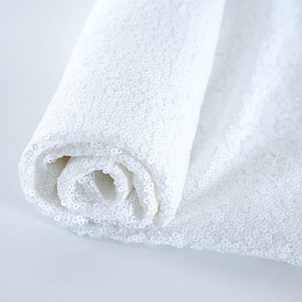 DUOBAO White Aisle Runner Wedding 4ftx15ft Carpet Sparkling Decor