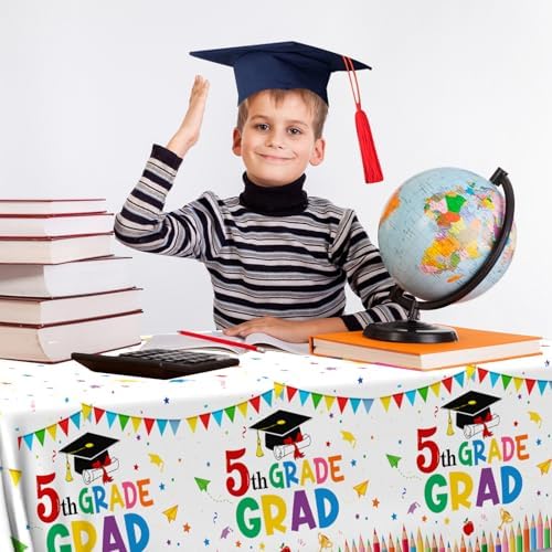 HAKOTI 3PCS 5th Grade Graduation Tablecloth Set