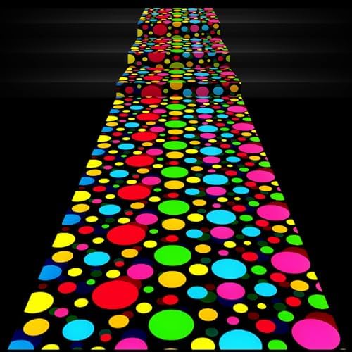 Mixweer 118x39 Inch Neon Dance Floor Carpet - Party Aisle Runner