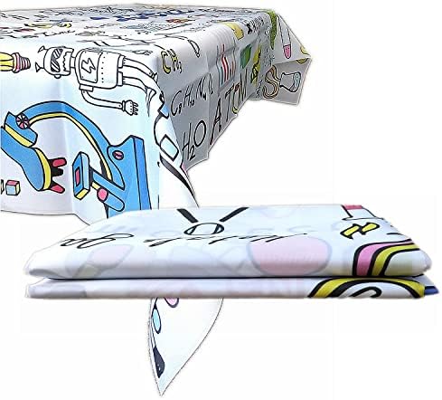 1pc Science Themed Table Cover for Kids Birthday Lab Party