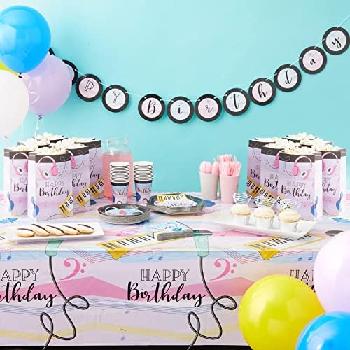 BLUE PANDA 3 Pack Music Notes Tablecloth for Birthday Party