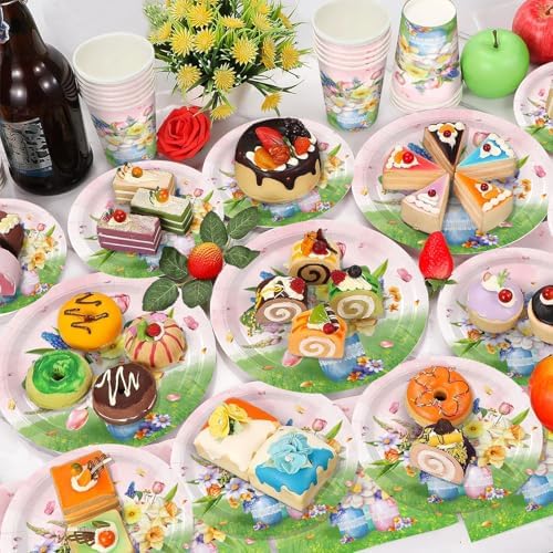 Floral Party Supplies Set for 20 Guests