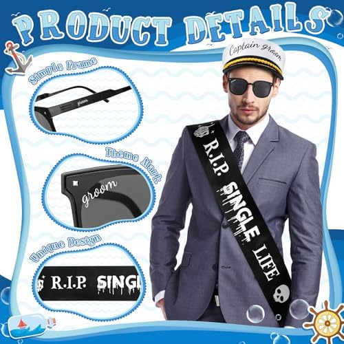 JaGely 3 Pcs Groom Party Accessories Set