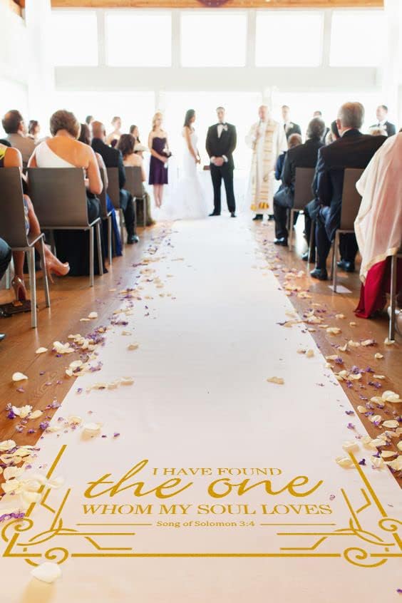 Wedding Aisle Runner 100ft x 3ft Gold Print