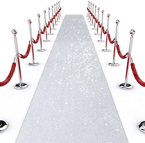 Shihanee Silver Sequin Aisle Runner 4x15ft