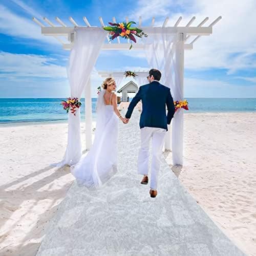White Velvet Aisle Runner for Wedding 5FTx25FT
